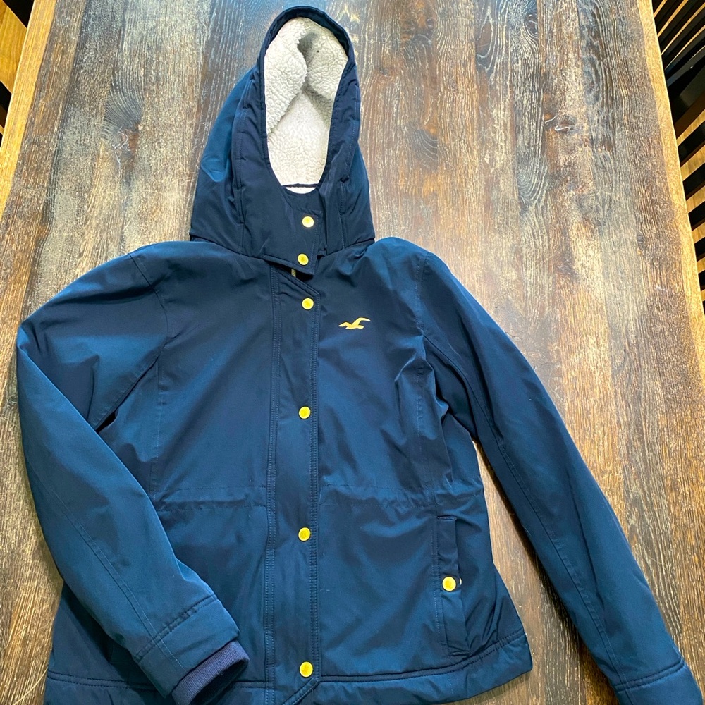 Hollister All Weather Jacket Navy Blue Size Medium‎